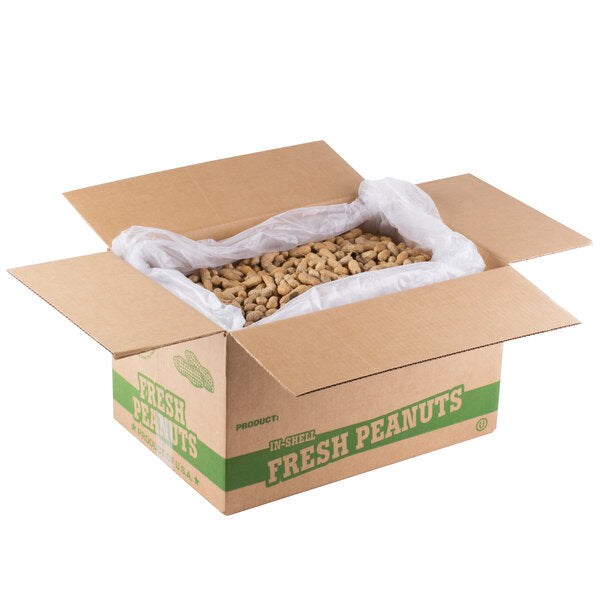 Hampton Farms Roasted Unsalted In-Shell Peanuts 25 lb. | Bulk Roasted Peanuts for Foodservice & Events