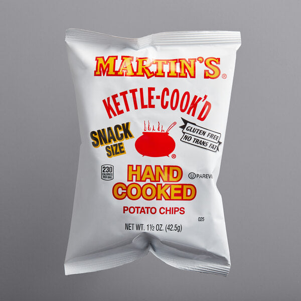 Martin's Kettle-Cook'd Original Potato Chips 1.5 oz. Snack Bags (42/Case) | Gluten Free Kettle Cooked Chips