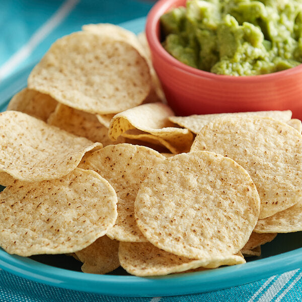 Mission Unsalted White Round Corn Tortilla Chips 2 lb. Bulk Bags (6/Case) | Restaurant Style Tortilla Chips