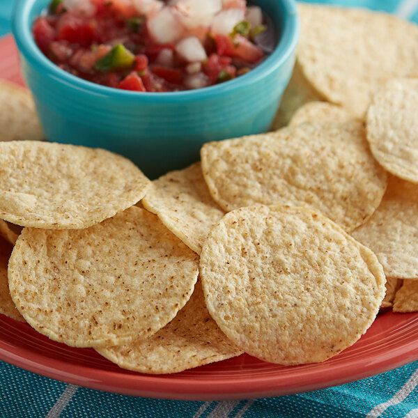 Mission White Round Corn Tortilla Chips 2 lb. Bulk Bags (6/Case) | Restaurant Style Corn Tortilla Chips