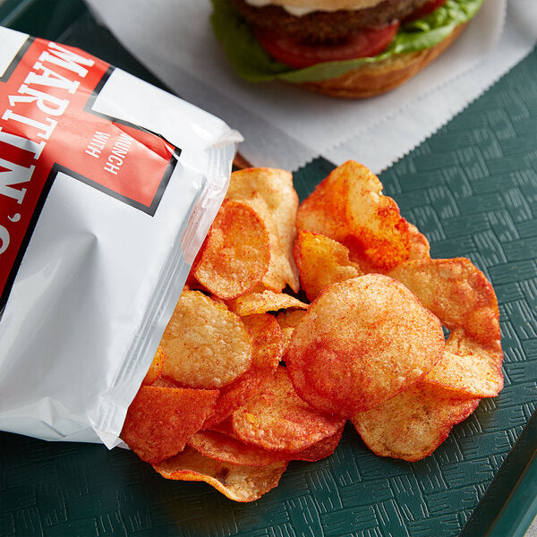 Martin's Red Hot Potato Chips 1.5 oz. Snack Bags (42/Case) | Spicy Gluten Free Potato Chips
