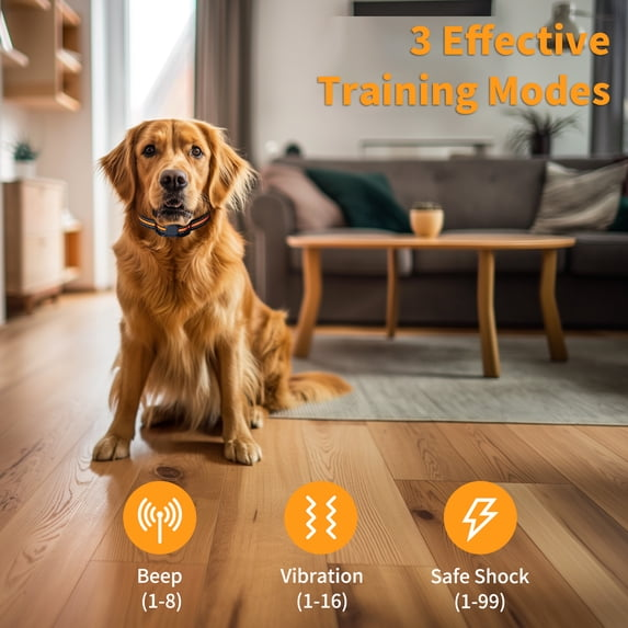 Dog Training Collars With Remote, Adjustable Nylon Strap, Electric Shock, Vibration & Sound Modes, Rechargeable, 3300ft Range, Waterproof, For Small To Large Dogs (5-150lbs)