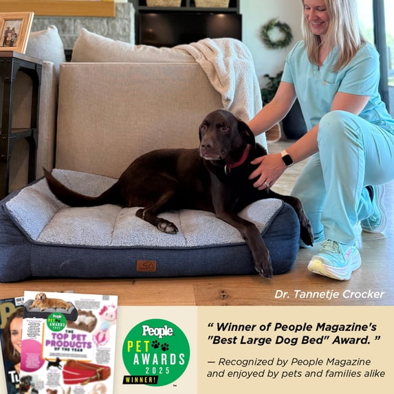 U by Bedsure SupportMax Orthopedic Dog Bed for Extra Large Dogs - Extra Thick Foam XL Pet Couch Sofa with Bolster Sides