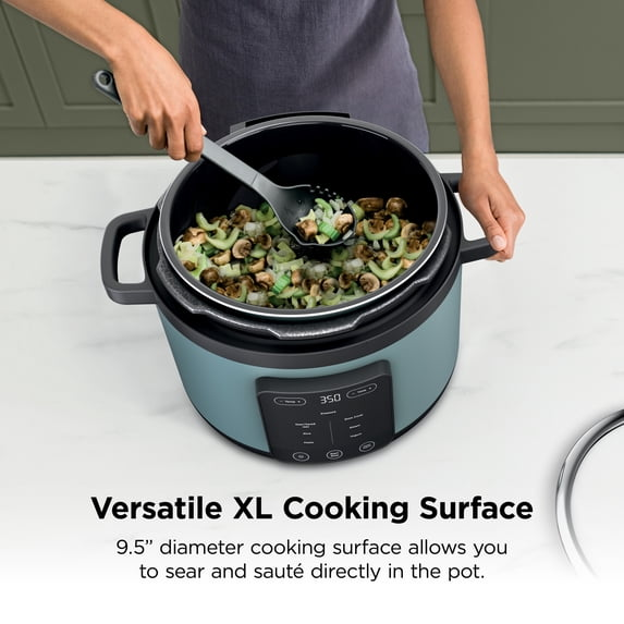Ninja HyperHeat 8-in-1 Electric Pressure Cooker with SimpliServe Pot — 6.5 Qt, Cooks Up to 2X Faster, 1200W, Feeds 8–10