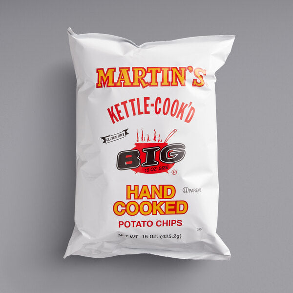 Martin's Kettle-Cook'd Original Potato Chips 15 oz. Bags (6/Case) | Gluten Free Kettle Cooked Chips