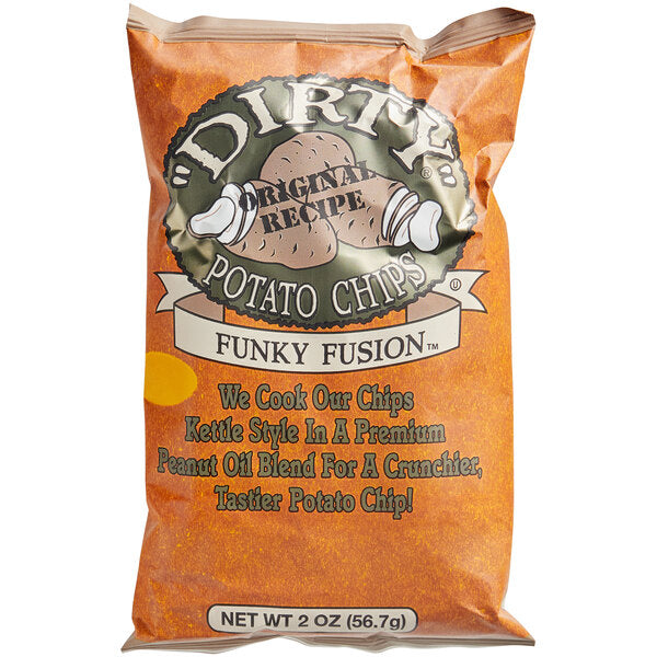 Dirty Potato Chips Funky Fusion Kettle Cooked Potato Chips 2 oz. Individual Bags (25/Case) | Bold Gourmet Snack Chips