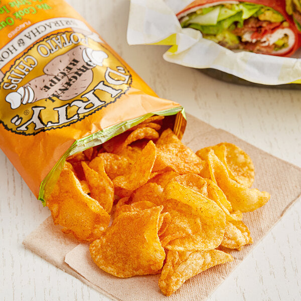 Dirty Potato Chips Sriracha & Honey Kettle Cooked Potato Chips 2 oz. Individual Bags (25/Case) | Sweet & Spicy Snack