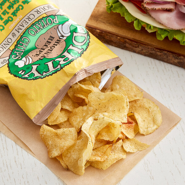 Dirty Potato Chips Sour Cream & Onion Kettle Cooked Potato Chips 2 oz. Individual Bags (25/Case) | Creamy Onion Snack Chips