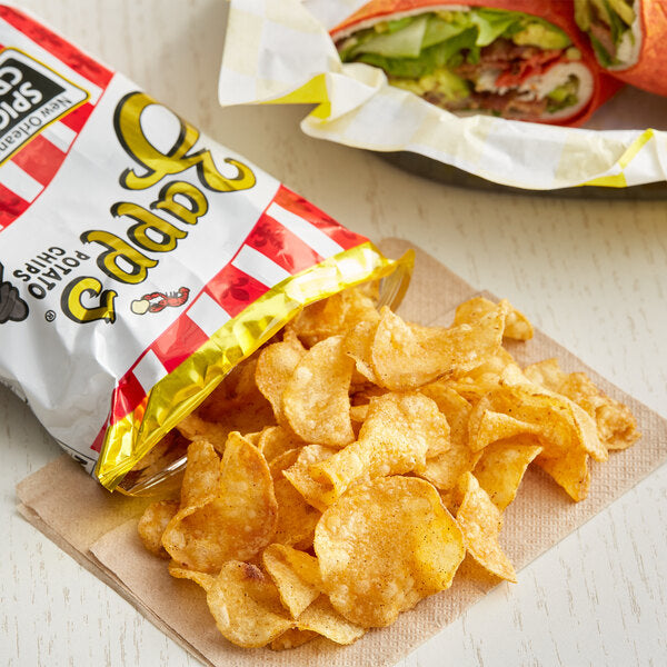 Zapp's Spicy Cajun Crawtator Kettle Cooked Potato Chips 1.5 oz. - 60/Case | New Orleans Style Single Serve Chips