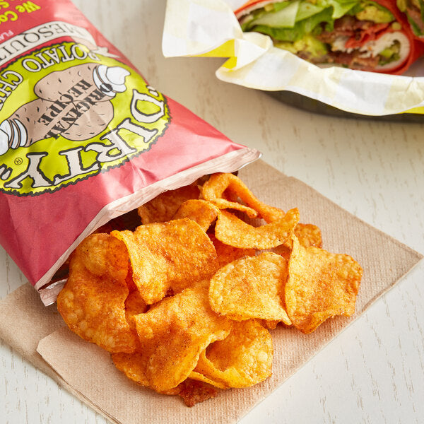 Dirty Potato Chips Mesquite BBQ Kettle Cooked Potato Chips 2 oz. Individual Bags (25/Case) | Smoky Barbecue Snack Chips