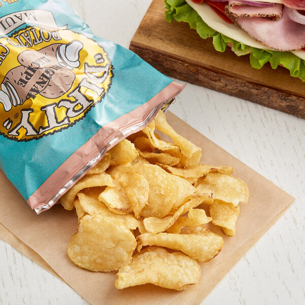 Dirty Potato Chips Maui Onion Kettle Cooked Potato Chips 2 oz. Individual Bags (25/Case) | Sweet Onion Snack Chips