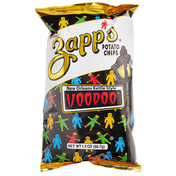 Zapp's Voodoo Potato Chips 1.5 oz. Single Serve Bags (60/Case) | New Orleans Kettle Style Chips