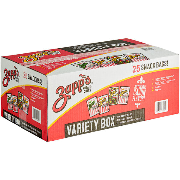 Zapp's Potato Chips Variety Box 1.5 oz. Assorted Snack Bags (25/Case) | New Orleans Kettle Style Chips