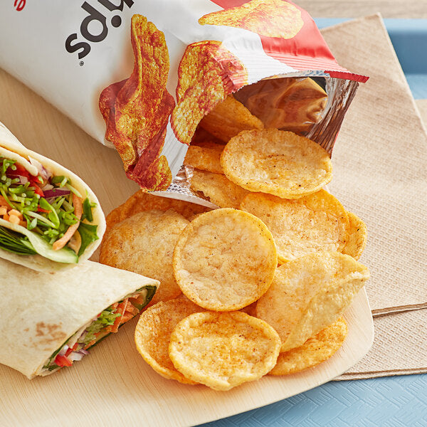 Popchips BBQ Popped Potato Chips 0.8 oz. Snack Bags (24/Case) | Gluten Free Barbecue Chip Snack