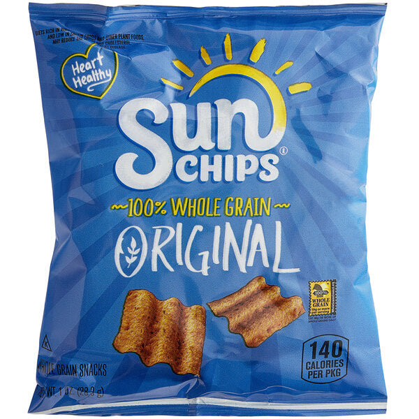 Sun Chips Original Whole Grain Chips 1 oz. - 104/Case | Single Serve Multigrain Snacks