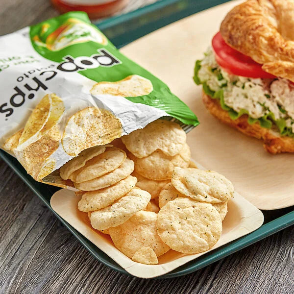 Popchips Sour Cream & Onion Popped Potato Chips 0.8 oz. Snack Bags (24/Case) | Gluten Free Potato Crisps