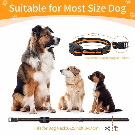 Dog Training Collars With Remote, Adjustable Nylon Strap, Electric Shock, Vibration & Sound Modes, Rechargeable, 3300ft Range, Waterproof, For Small To Large Dogs (5-150lbs)