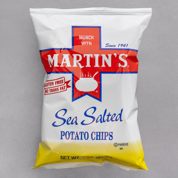 Martin's Sea Salted Potato Chips 1 oz. Snack Bags (60/Case) | Gluten Free Sea Salt Potato Chips