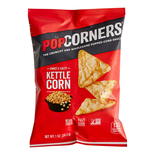 PopCorners Kettle Corn Popped Corn Chips 1 oz. - 64/Case | Individual Gluten-Free Snack Bags