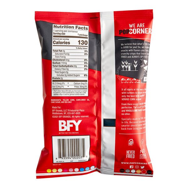 PopCorners Kettle Corn Popped Corn Chips 1 oz. - 64/Case | Individual Gluten-Free Snack Bags