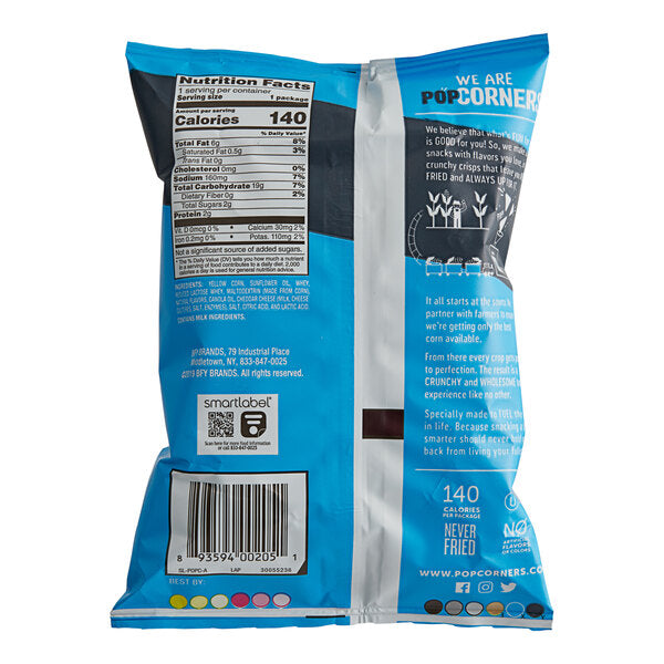 PopCorners White Cheddar Popped Corn Chips 1 oz. - 64/Case | Individual Gluten-Free Snack Bags