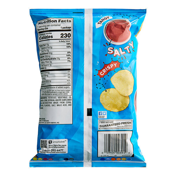 Lay's Salt & Vinegar Potato Chips 1.5 oz. - 64/Case | Individual Single Serve Snack Bags