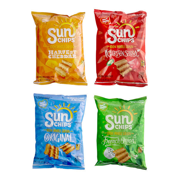 Sun Chips Whole Grain Variety Pack - 60/Case | Assorted Single Serve Multigrain Chips