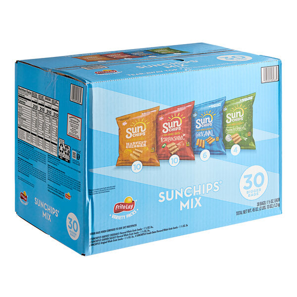Sun Chips Whole Grain Variety Pack - 60/Case | Assorted Single Serve Multigrain Chips