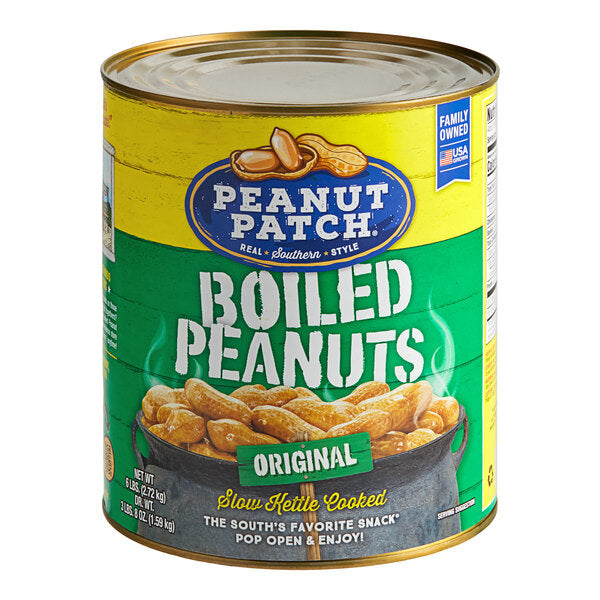 Peanut Patch Original Boiled Peanuts 6 lb. Can - 6/Case | Ready-to-Eat Southern Style Boiled Peanuts