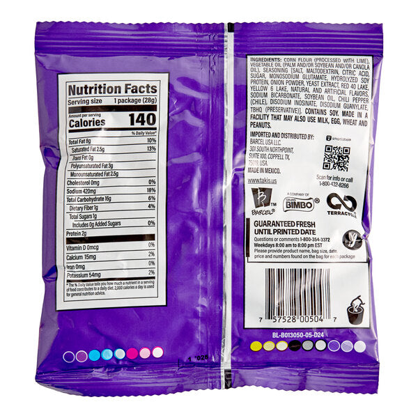 Takis Fuego Rolled Tortilla Chips 1 oz. Individual Bags (50/Case) | Hot Chili Pepper & Lime Corn Snacks