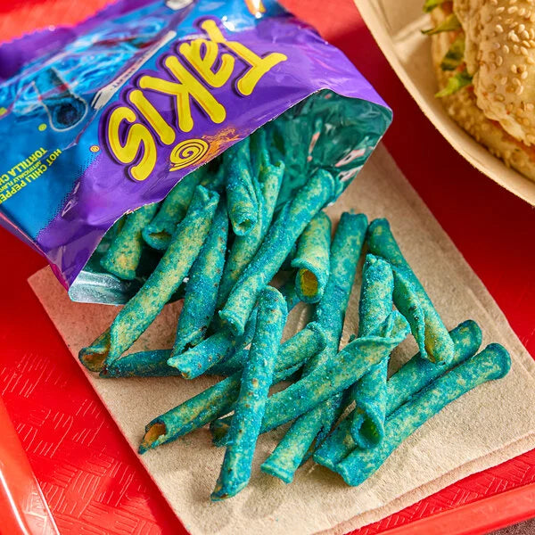 Takis Blue Heat Rolled Tortilla Chips 1 oz. Individual Bags (50/Case) | Hot Chili Pepper & Lime Corn Snacks