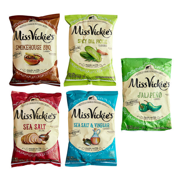 Miss Vickie's Kettle Cooked Potato Chips Variety Pack (60/Case) | Assorted Single Serve Chips