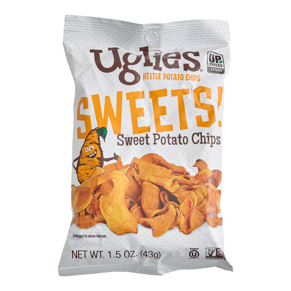 Uglies Kettle Sweet Potato Chips 1.5 oz. Individual Bags (24/Case) | Upcycled Sweet Potato Chips