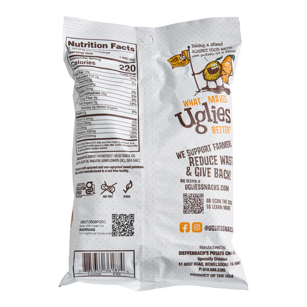 Uglies Kettle Sweet Potato Chips 1.5 oz. Individual Bags (24/Case) | Upcycled Sweet Potato Chips