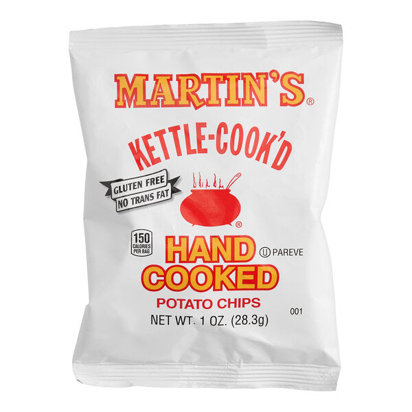 Martin's Kettle-Cook'd Potato Chips 1 oz. Snack Bags (60/Case) | Gluten Free Hand Cooked Potato Chips