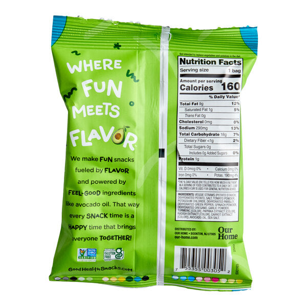 Good Health Sea Salted Veggie Straws Snack Bags 1 oz. (24/Case) | Avocado Oil Gluten Free Vegetable Snack