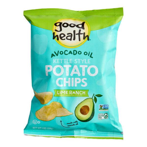 Good Health Avocado Oil Lime Ranch Kettle Potato Chips 1 oz. Single Serve Bags (30/Case) | Gluten Free Snack Chips