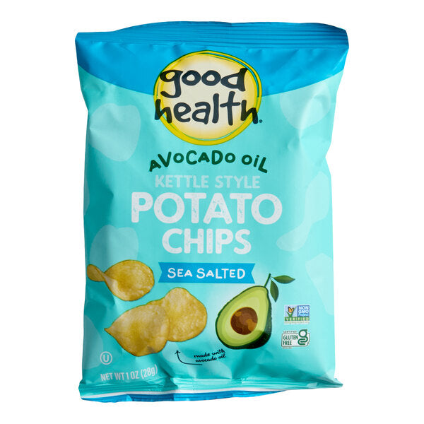 Good Health Avocado Oil Sea Salted Kettle Potato Chips 1 oz. Single Serve Bags (30/Case) | Gluten Free Snack Chips