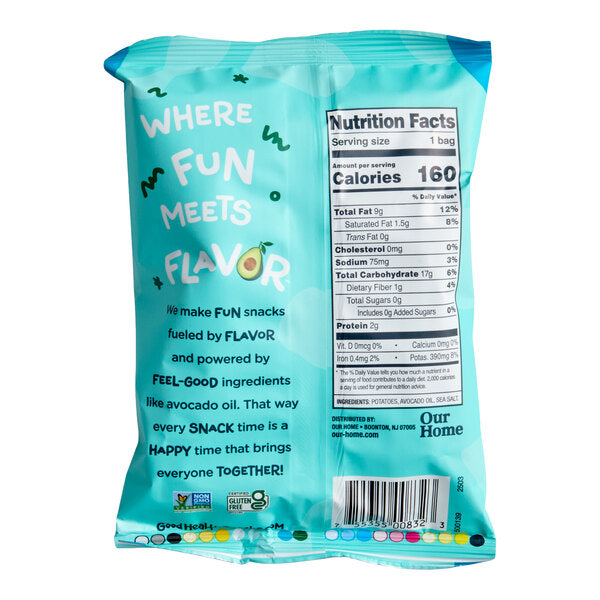 Good Health Avocado Oil Sea Salted Kettle Potato Chips 1 oz. Single Serve Bags (30/Case) | Gluten Free Snack Chips