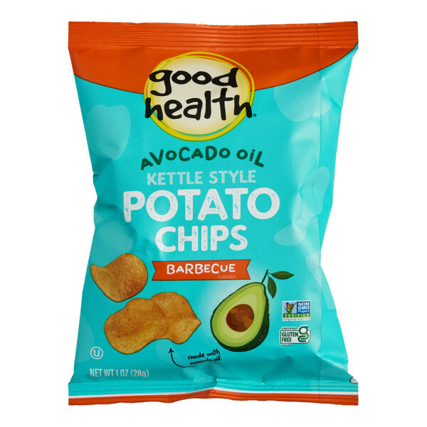 Good Health Avocado Oil Barbecue Kettle Potato Chips 1 oz. Single Serve Bags (30/Case) | Gluten Free Snack Chips