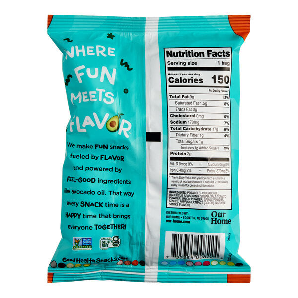 Good Health Avocado Oil Barbecue Kettle Potato Chips 1 oz. Single Serve Bags (30/Case) | Gluten Free Snack Chips