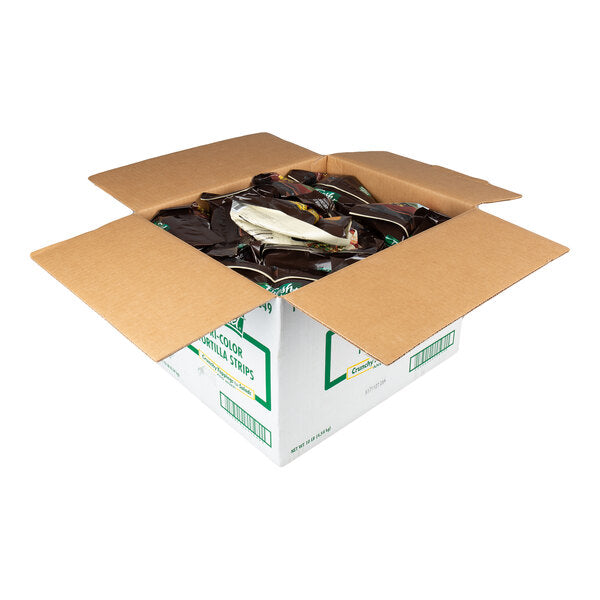 Fresh Gourmet Tri-Color Tortilla Strips 1 lb. Bag (10/Case) | Crispy Salad & Soup Topping
