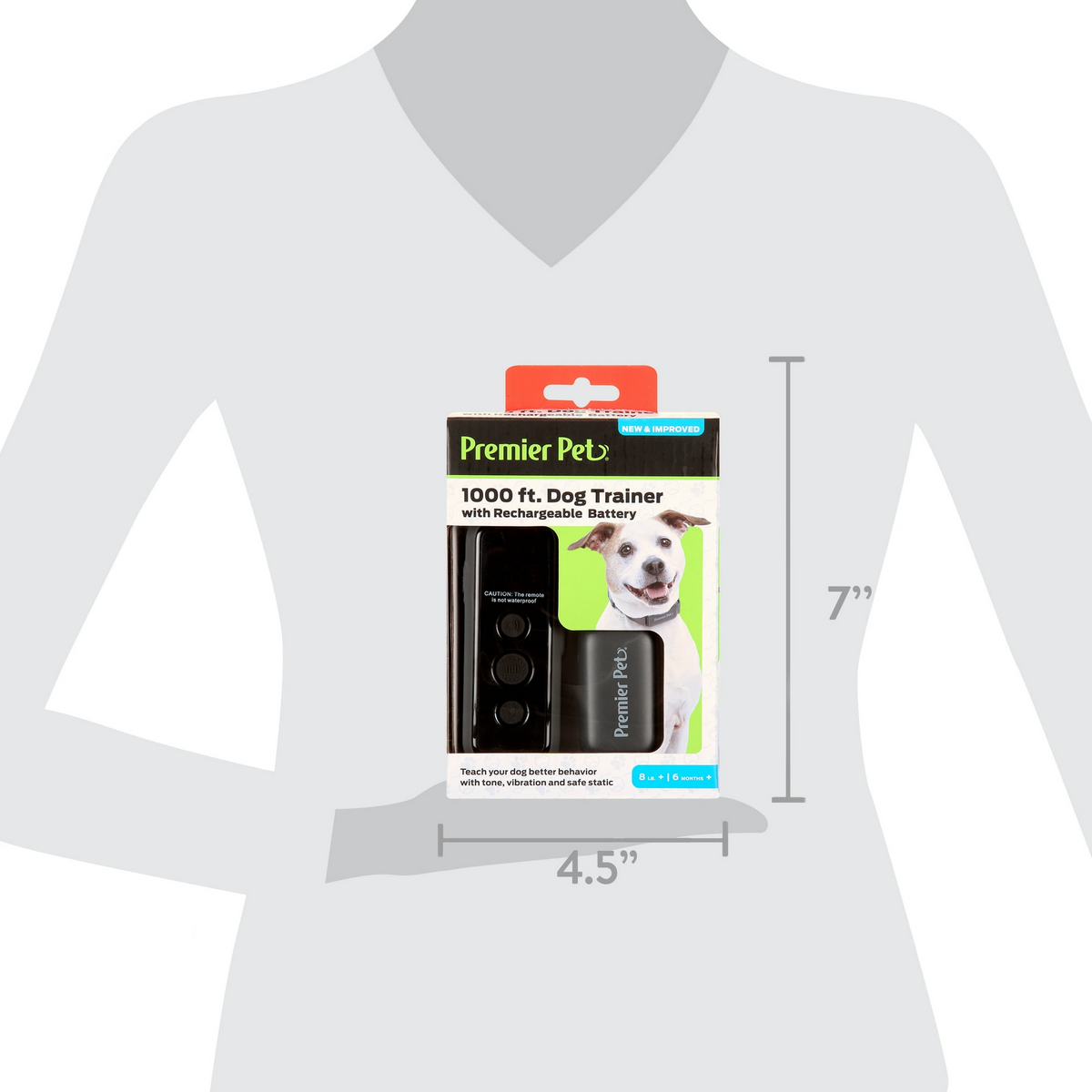 Premier Pet 1000 foot Dog Trainer with Rechargeable Battery, 16 levels of static correction