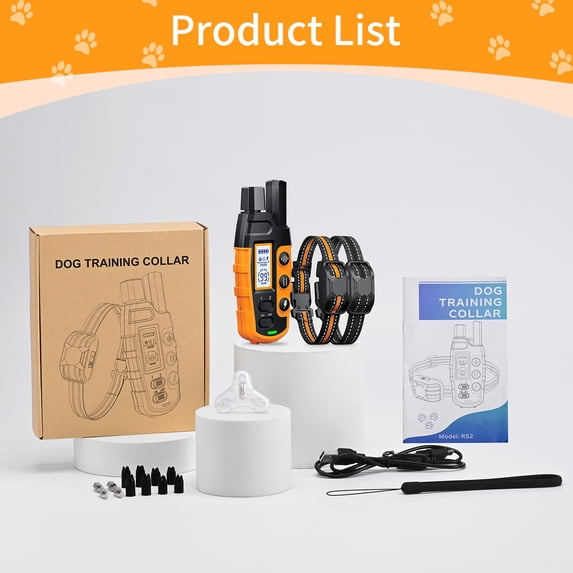Dog Training Collars With Remote, Adjustable Nylon Strap, Electric Shock, Vibration & Sound Modes, Rechargeable, 3300ft Range, Waterproof, For Small To Large Dogs (5-150lbs)