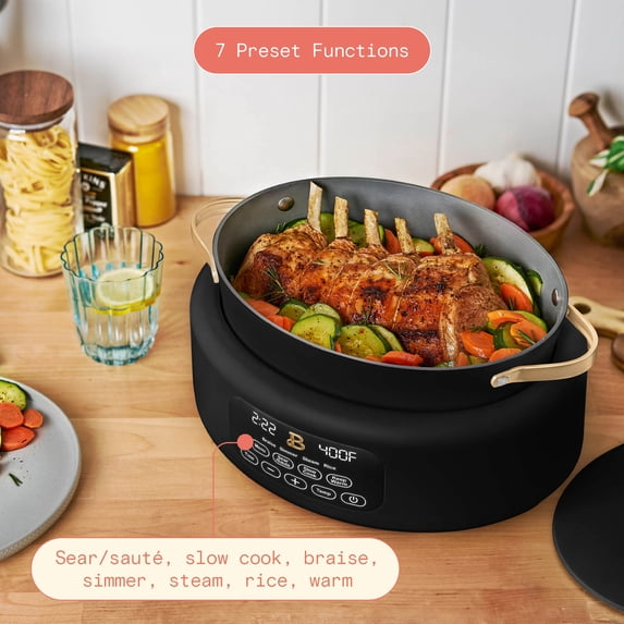 Beautiful 10 in 1, 6 Qt Electric Multi-Cooker, White Icing by Drew Barrymore