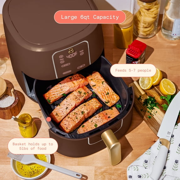 Beautiful 6 Qt Air Fryer with TurboCrisp Technology, EverGood Ceramic Nonstick Coating