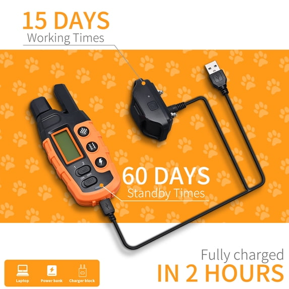 Dog Training Collars With Remote, Adjustable Nylon Strap, Electric Shock, Vibration & Sound Modes, Rechargeable, 3300ft Range, Waterproof, For Small To Large Dogs (5-150lbs)