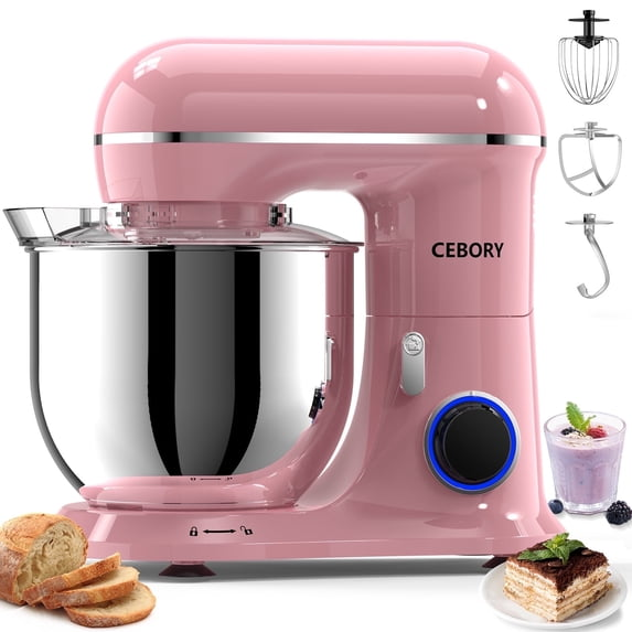 CEBORY 3-IN-1 Stand Mixer, 6.5 QT Tilt-Head 10-Speed Food Mixer, Kitchen Electric Mixer with Dough Hook, Beater, Whisk, Bowl for Most Home Cooks