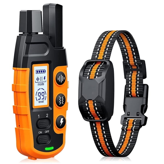 Dog Training Collars With Remote, Adjustable Nylon Strap, Electric Shock, Vibration & Sound Modes, Rechargeable, 3300ft Range, Waterproof, For Small To Large Dogs (5-150lbs)