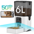 Oneisall WF-63 5GHz & 2.4GHz Automatic Cat Food Dispenser, 6L/25 Cups Automatic Cat